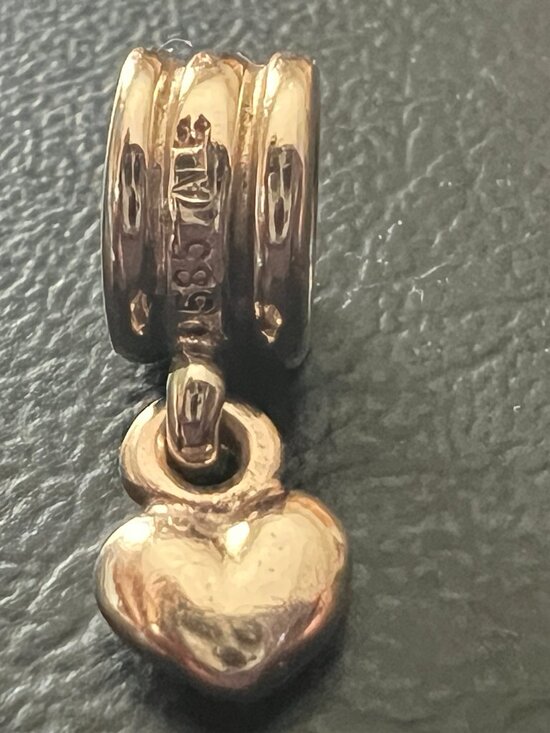 Pandora Jewelry - RETIRED Authentic Pandora Solid 14K Gold Hanging Heart Dangle Charm 750198